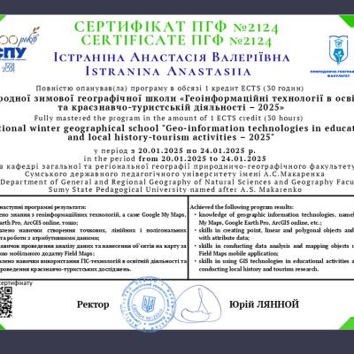 Istranina Anastasia Valeriivna